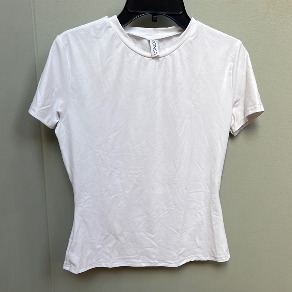 White Fitted Crew Neck T-Shirt